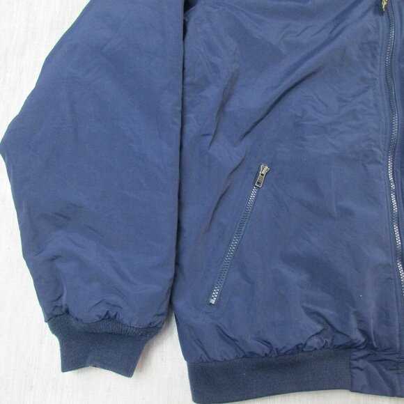 L.L. Bean Bomber Jacket Mens XLT Navy Fleece Lined Ribbed Hem & Cuff Full Zipper - Picture 3 of 12